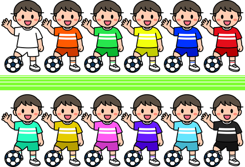 サッカーの男の子です。 サッカー,シンプル,部活,クラブ,サークル,ユニフォーム,練習,本番,青春,運動のイラスト素材