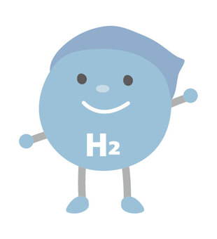 化学式_水素 水素,h2,擬人化,分子,化学式,キャラクター,かわいいのイラスト素材
