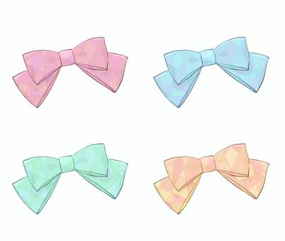 カラフルなリボン　セット リボン,りぼん,リボンイラスト,かわいい,可愛い,ガーリー,カラフル,複数,たくさん,装飾のイラスト素材