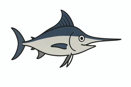 カジキのアニメ風イラスト