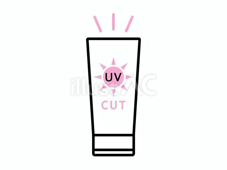 日焼け止めクリームのアイコン 日焼け止め,クリーム,紫外線のイラスト素材
