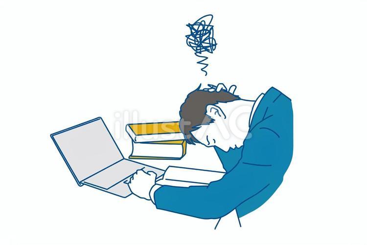 仕事のトラブルでうなだれるビジネスマン ビジネスマン,仕事,トラブルのイラスト素材