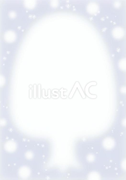 【木のフレーム】雪２　グレー 木,雪,グレーのイラスト素材