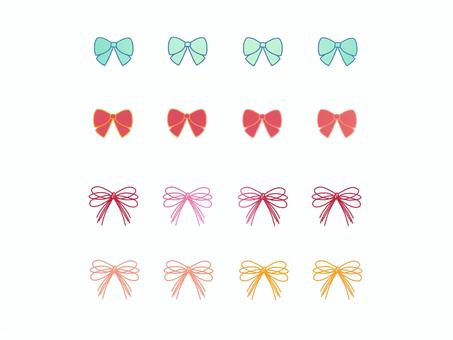 いろいろリボンライン リボン,いろいろ,かわいい,ライン,ワンポイント,セット,素材,手描き,落書きのイラスト素材