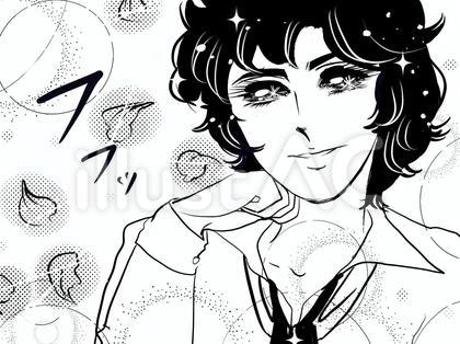 少女漫画の黒髪パーマ男子決めポーズ