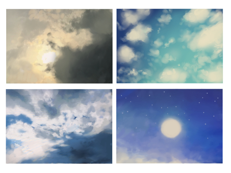 Illustration, sky, blue sky, month, 