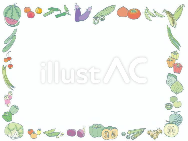 夏野菜2 夏,フレーム,野菜のイラスト素材