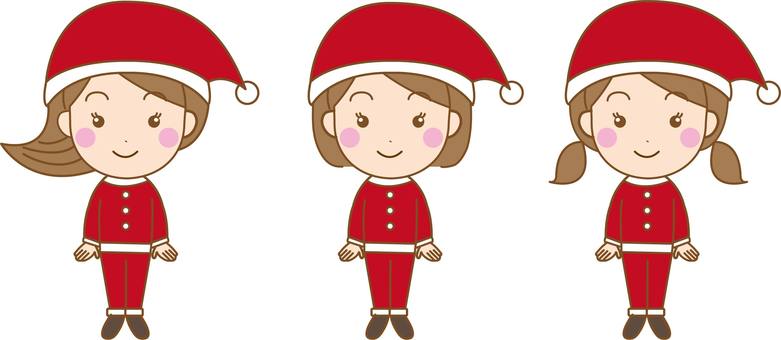 Santa Claus 3 people, illustration, people, female, JPG and PNG