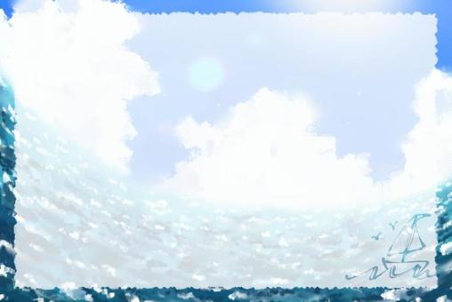 Sea and blue sky (horizontal), , JPG and PNG