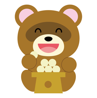 月見団子を食べるタヌキ お月見,月見団子,十五夜,動物,キャラクター,団子,秋,タヌキ,満月,かわいいのイラスト素材