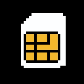 SIMカード　ドット絵 ドット絵,ピクセルアート,ドット,simカード,esim,通信,ネットワーク,モバイル通信,通信インフラ,格安simのイラスト素材
