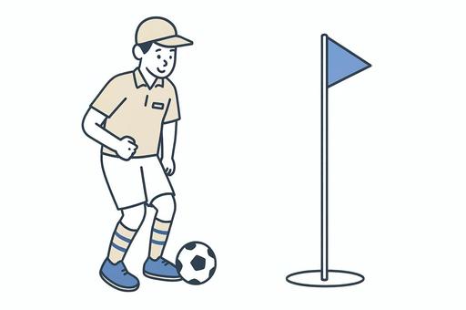 フットゴルフを楽しむ フットゴルフ,スポーツ,サッカーのイラスト素材