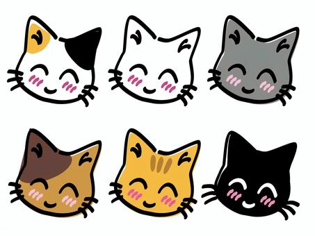 頬染めほっこり顔の子猫_色ズレゆるい絵