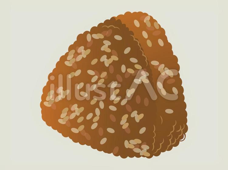 焼きおにぎり単品 焼きおにぎり,おむすび,おにぎりのイラスト素材