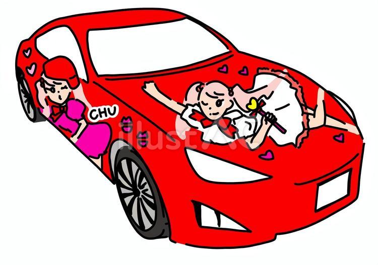 魔法少女風の痛車　 痛車,魔法少女,ハートのイラスト素材