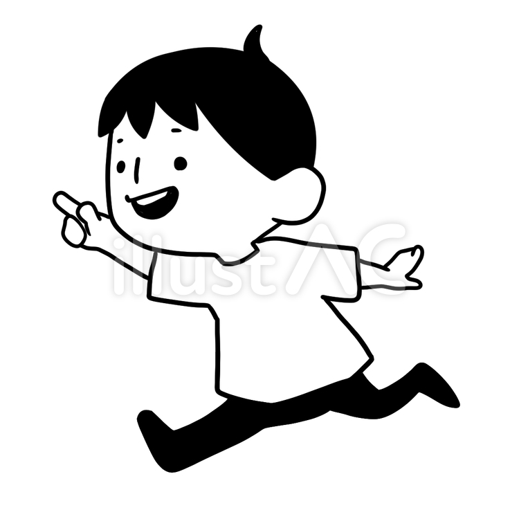 指をさして走るこどもイラスト No 無料イラストなら イラストac