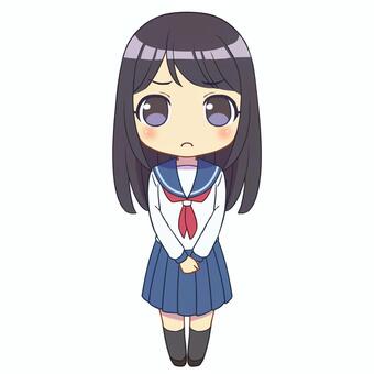 Illustration, sailor suit, girl, female, JPG and PNG