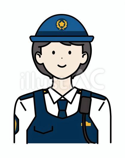 女性警察官白Yシャツネクタイ防刃チョッキ