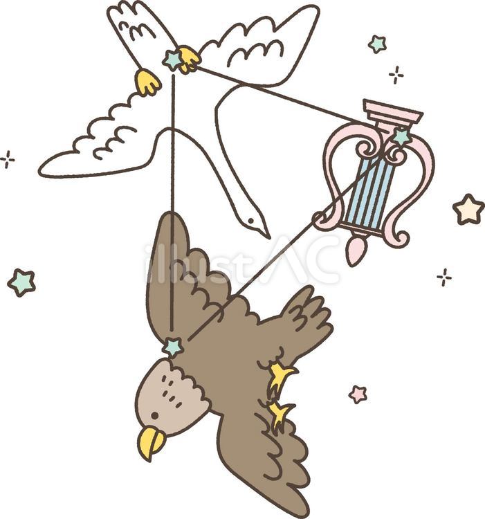 夏の大三角形 星座,理科,夏休みのイラスト素材