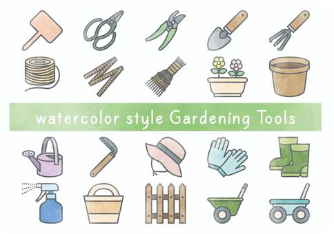 Illustration, gardening, props, nameplate, 