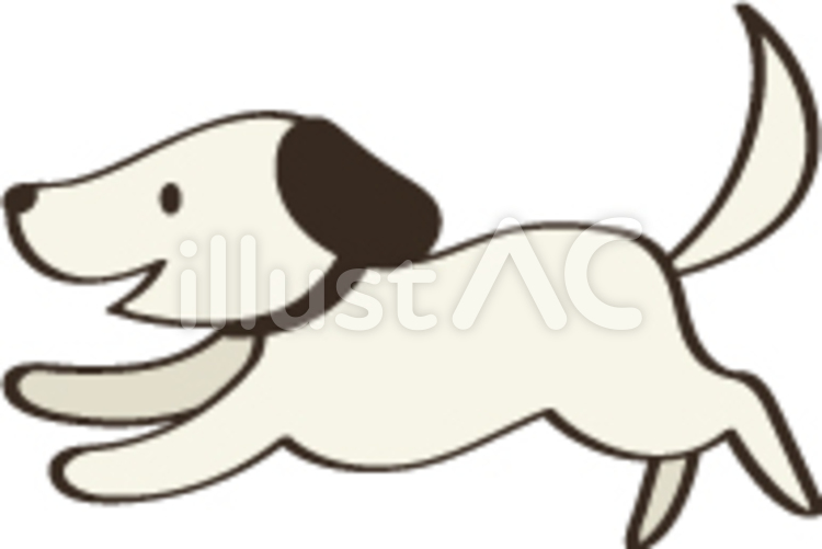 走る犬のイラスト 犬,走る,dogのイラスト素材