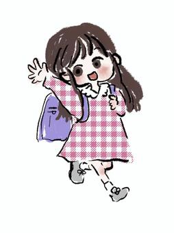 小学生の女の子 小学生の女の子 小学校,小学生,入学のイラスト素材