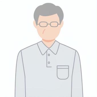 ふつうのおじさん5 人,1人,人物,おじさん,男性,70代,60代,シニア,上半身,正面のイラスト素材