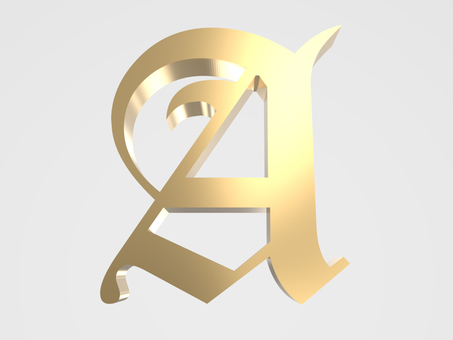 アルファベットA_old London 文字,ゴージャス,アルファベット,透過,png,old,london,金色,ゴールド,キラキラのイラスト素材