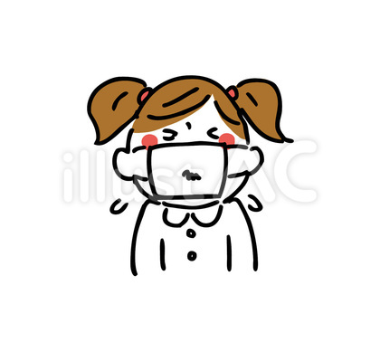 マスクをして苦しそうな女の子