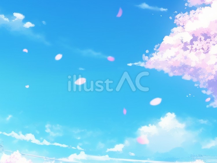 青空と桜の花びら 春,青空,雲のイラスト素材