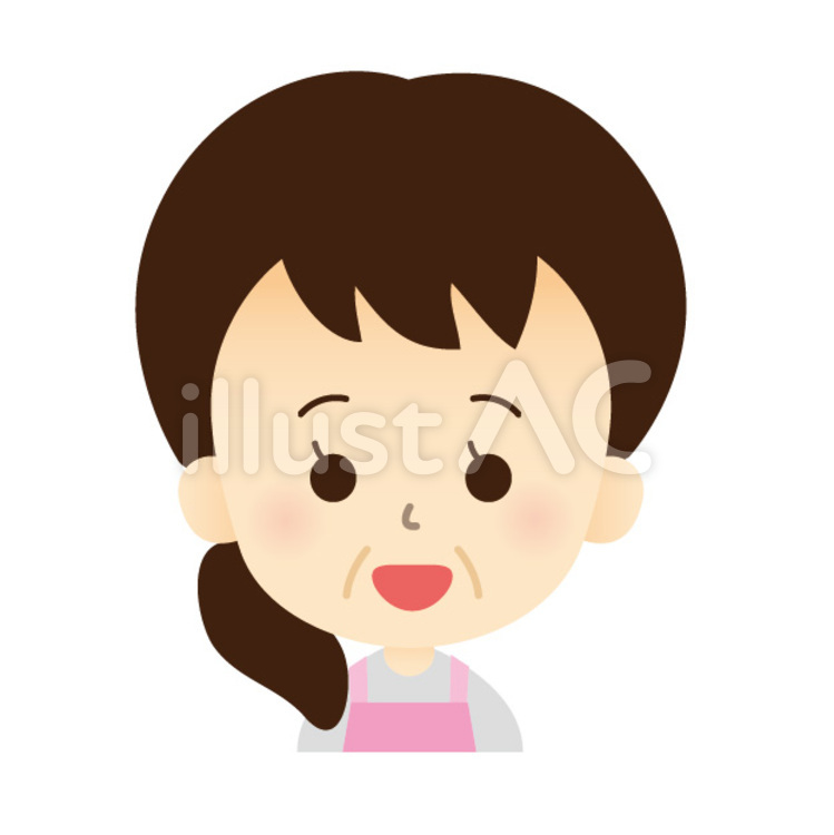 女性　顔アイコン 女性,顔,おばさんのイラスト素材