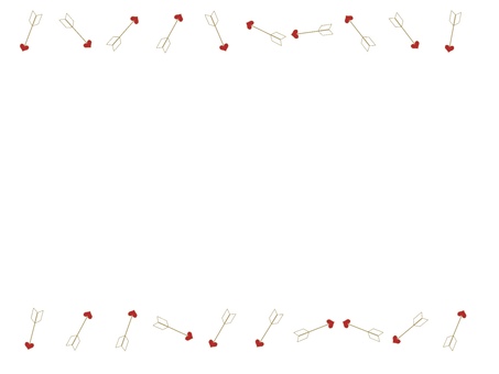 ハートの矢 ハート,矢,フレーム,上下,天使,ファンタジー,シンプル,赤色のイラスト素材