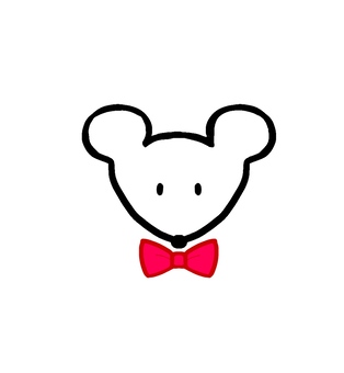 Illustration, mouse, a bow tie, handwriting style, 