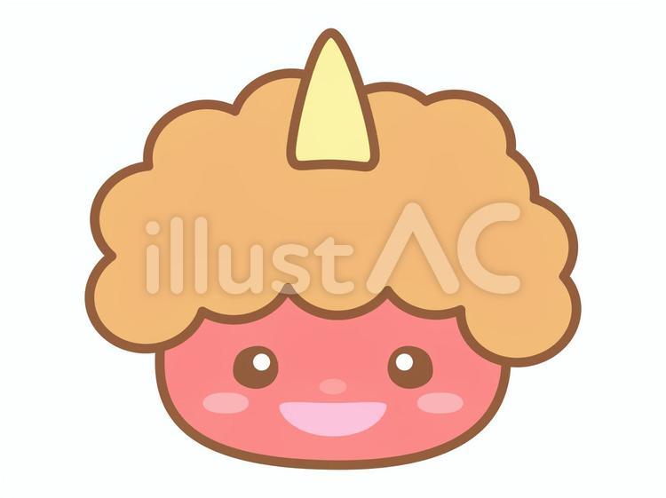 赤鬼の顔 鬼,赤鬼,かわいいのイラスト素材