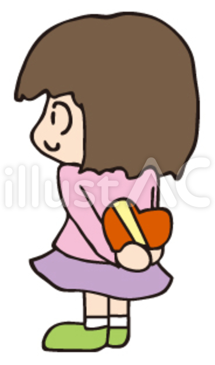 チョコを隠し持つ女の子 チョコ,バレンタイン,女の子のイラスト素材
