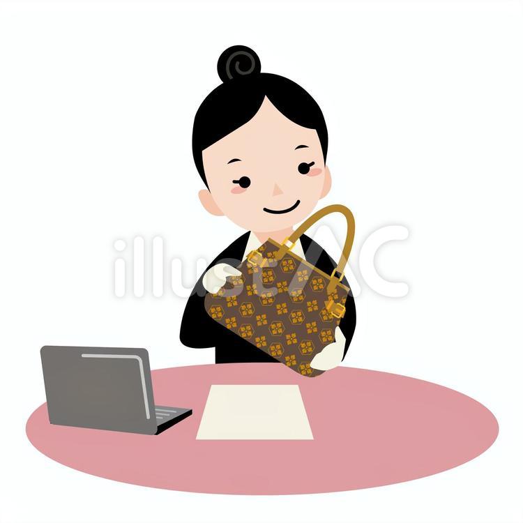 バッグの査定 査定,鑑定,買い取りのイラスト素材