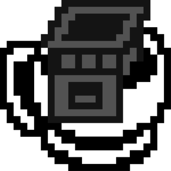ドット絵の黒のドリップパックです。 ドット絵,コーヒー,ドリップ,パック,シンプル,抽出,器具,ペーパーフィルター,滴る,湯滴のイラスト素材