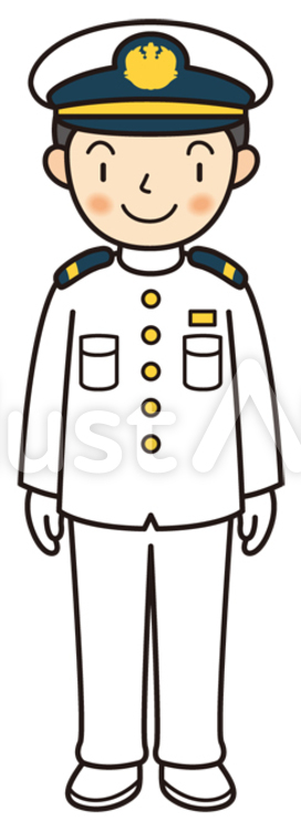 海上自衛官（冬服） 自衛官,海上自衛隊,男のイラスト素材