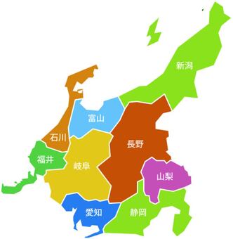 中部地區, JPG, PNG 和 EPS 中部地區, 中部地方, 地圖, 新潟, JPG, PNG 和 EPS