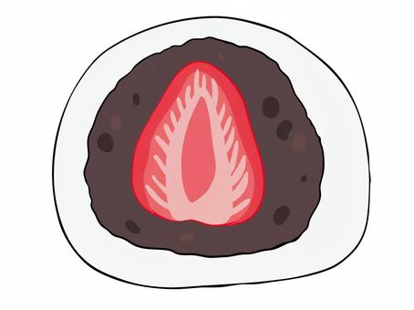 いちご大福 いちご大福,苺,大福,餡,和菓子,スイーツ,求肥,食べ物,主線あり,イラスト素材のイラスト素材
