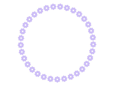 紫の花フレーム フレーム,花,円,丸,植物,フローラル,あしらい,飾り枠,コピースペース,装飾のイラスト素材