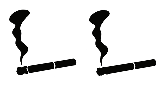 【手描き】タバコのシルエット 煙草,シルエット,煙,嗜好品,手描き,リアル,モノクロ,挿絵,白バック,線画のイラスト素材