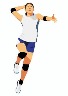 女子バレーボール選手30 バレーボール,サーブ,サービスエース,ジャンプサーブ,女性,ジャンプ,女子選手,アスリート,スポーツ,球技のイラスト素材