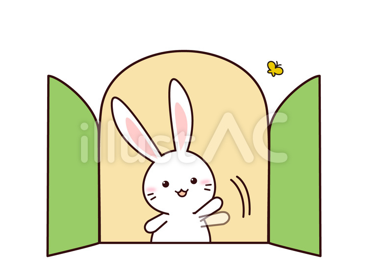 うさぎさん（いってらっしゃい） うさぎ,いってらっしゃい,見送りのイラスト素材