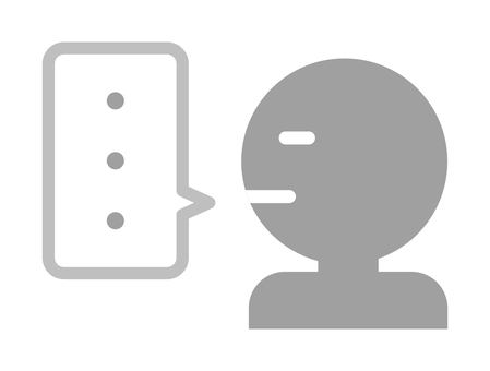 横向きの無言の人 無言,沈黙,人物,吹き出し,無口,静か,無反応,横顔,横向きのイラスト素材