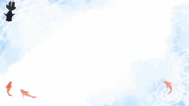 金魚の背景 夏祭り,夏,背景,フレーム,枠,夏休み,おしゃれ,かわいい,見出し,和のイラスト素材