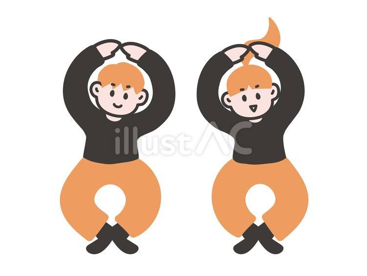 腕でまるのポーズ（全身） まる,ポーズ,ジェスチャーのイラスト素材