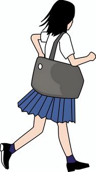 急ぐ女子  急ぐ女子  急ぐ,走る,遅刻のイラスト素材