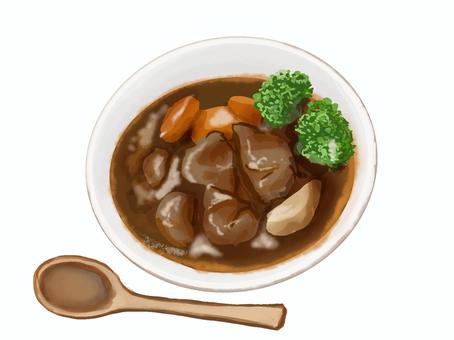 ビーフシチュー ビーフシチュー,シチュー,おかず,リアル,手描きのイラスト素材