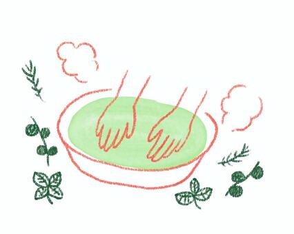 手浴 手浴,植物,お湯,温かい,アロマのイラスト素材